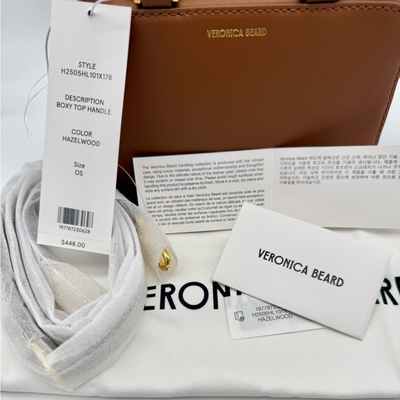Veronica Beard NWT Boxy Top-Handle Bag Tan Hazel - Picture 11 of 15